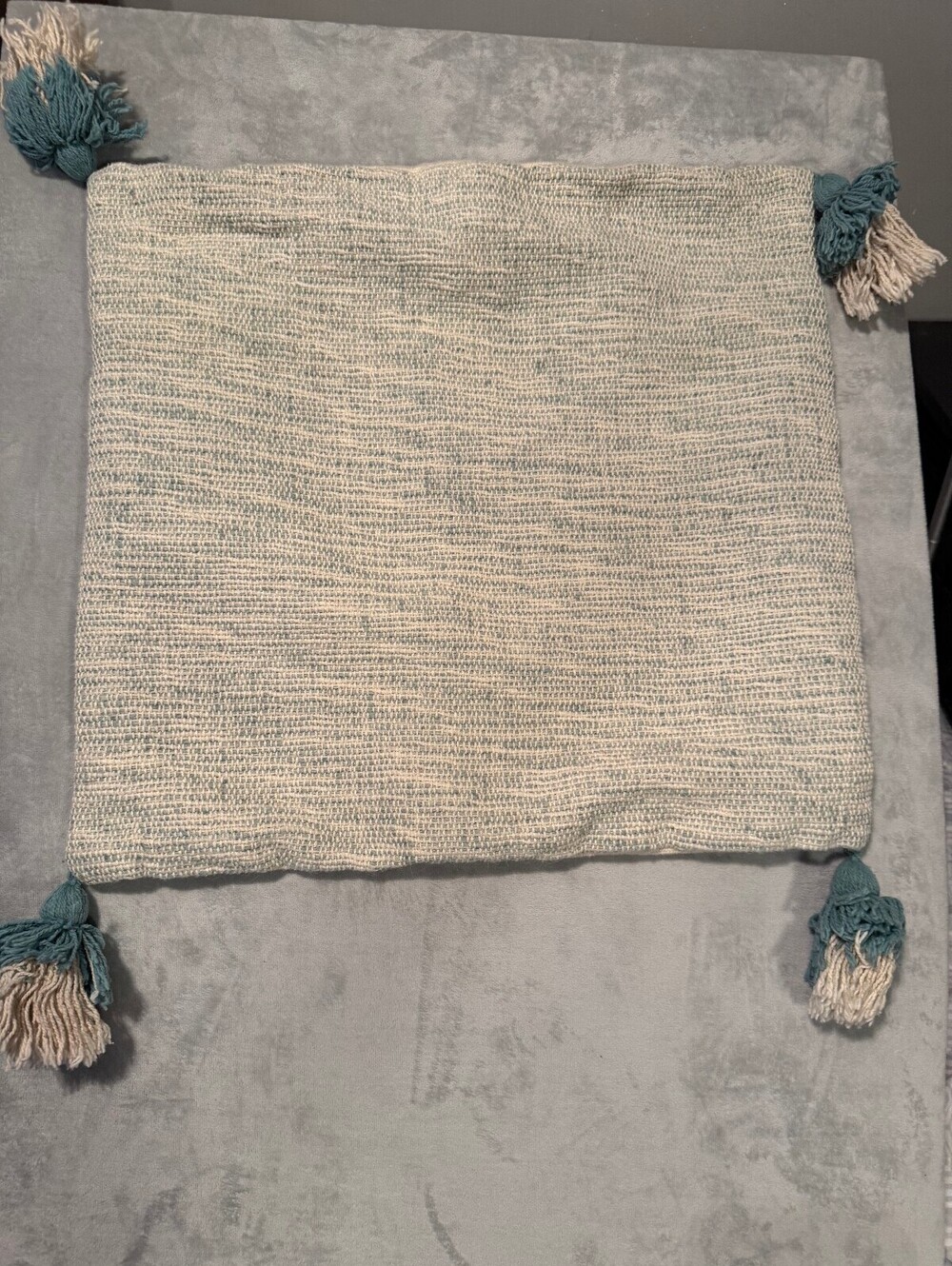 Decorative Square Pillow Cover with Tassels